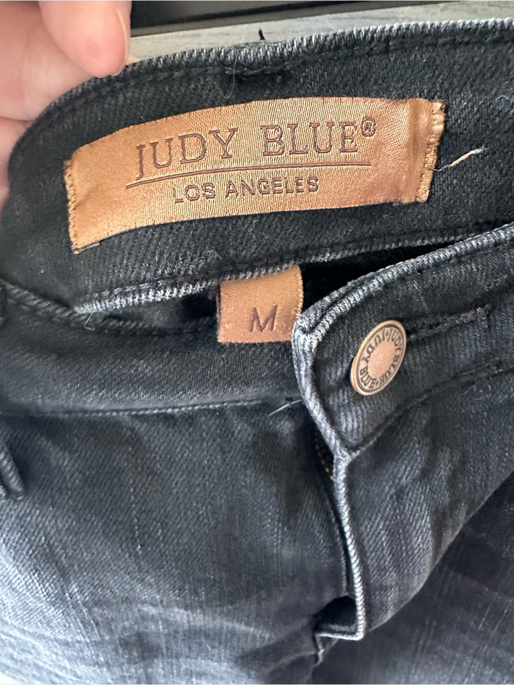 🖤 Judy Black Distressed Denim Mini Skirt Size Medium - Picture 5 of 12